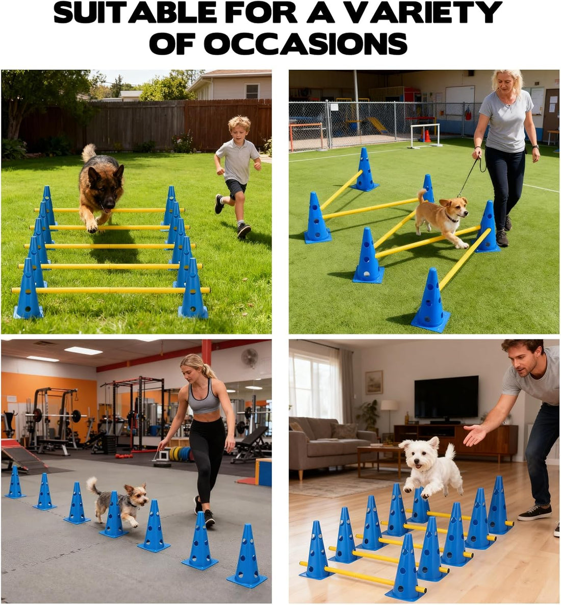 Dog Agility Hurdle Cone Set, 10er 12.5Inch Agility Cones and 5er
