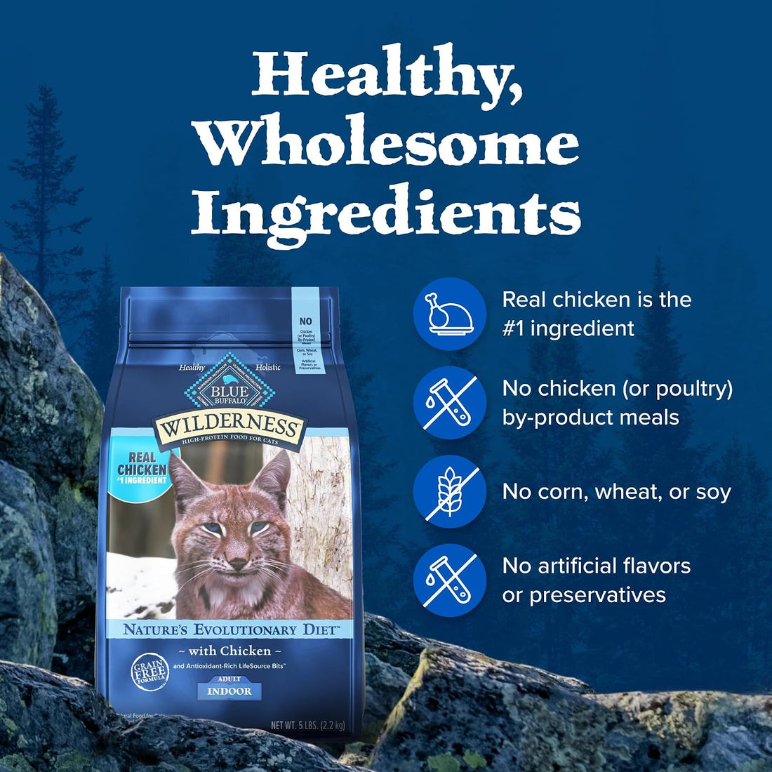 Blue Buffalo Wilderness Natural Adult Dry Cat Food Indoor Cats