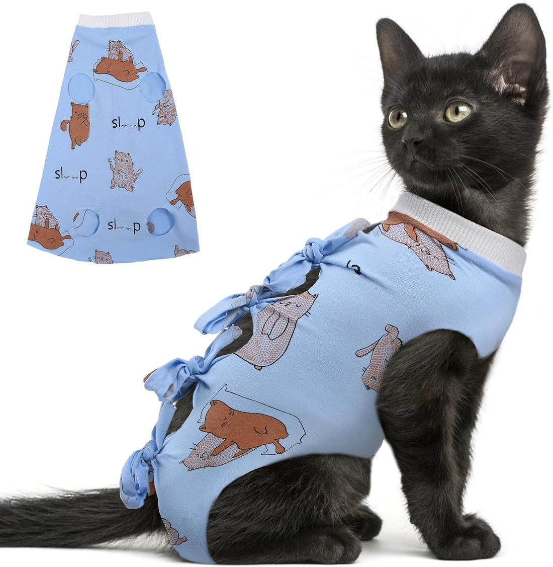 PUMYPOREITY Cat Recovery Onesie - Post-Surgery Kitten Suit, Female