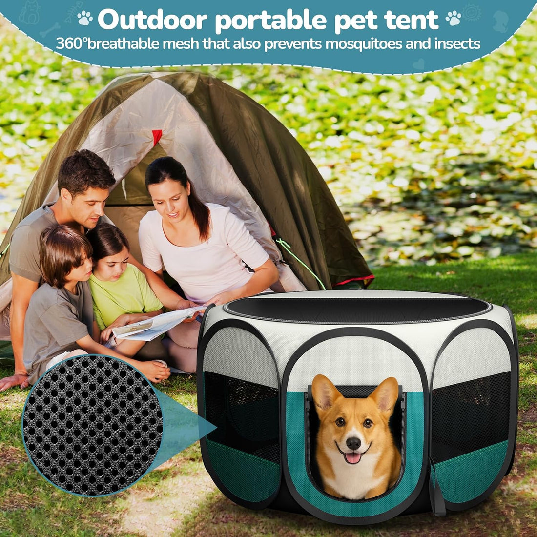 Portable Foldable Pet Playpen for Cats with Carrying Case