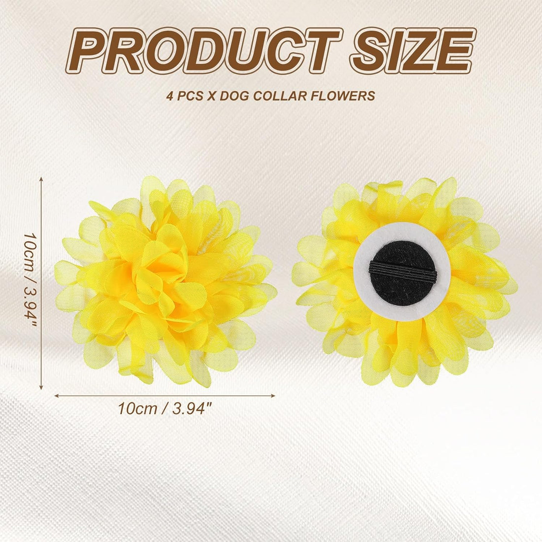 Dog Collar Flowers, Pet Flower Charms Soft Chiffon Cat Collar