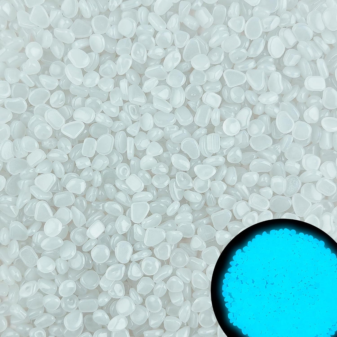 800pcs 5-8mm Colorful Glow in The Dark Garden Pebbles Stones 5-8mm