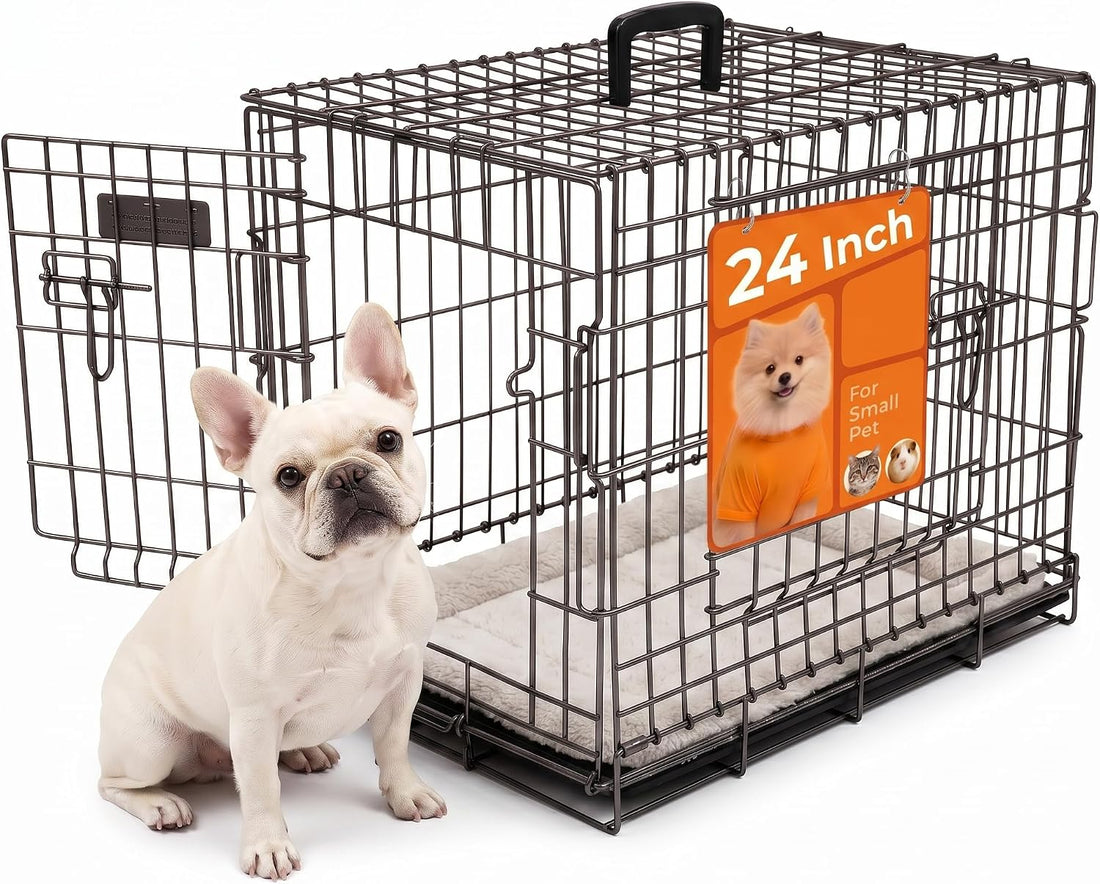 36-Inch Double Door Folding Metal Dog Crate