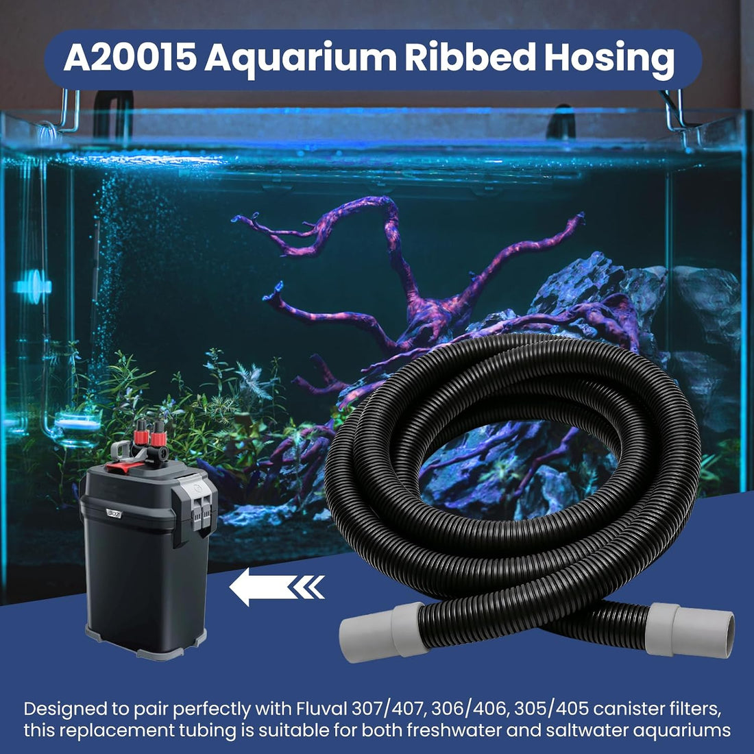 A20015 Ribbed Hosing, 9.8Ft Replacement Hose