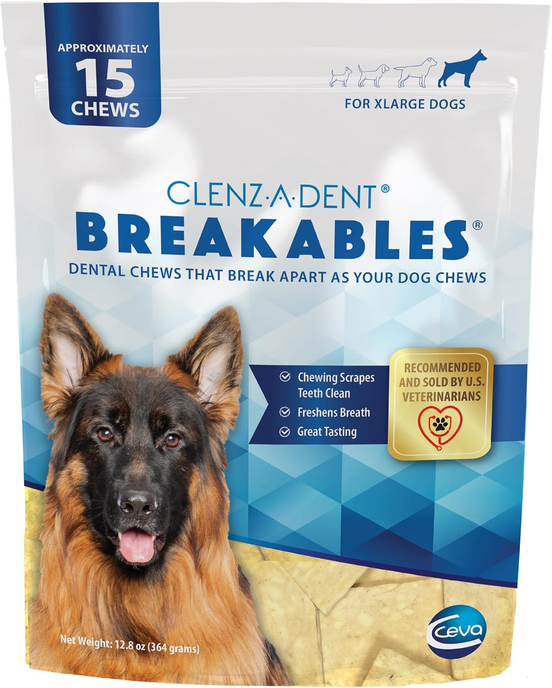Ceva Clenz-A-Dent Breakables Rawhide Dental Chews for Dogs