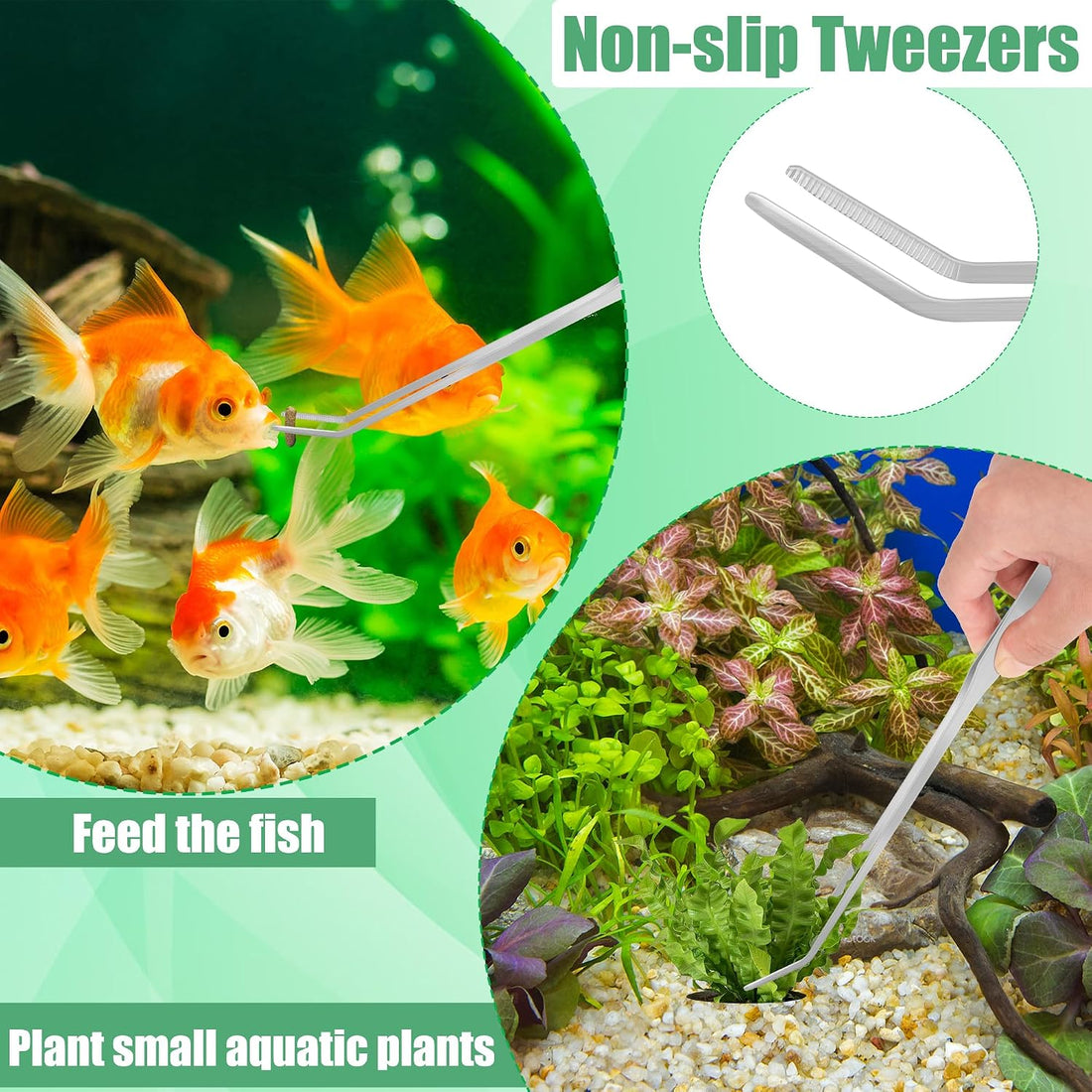 Aquarium Aquascape Tools Kit, 4 Pcs Stainless Steel Aquascaping Set