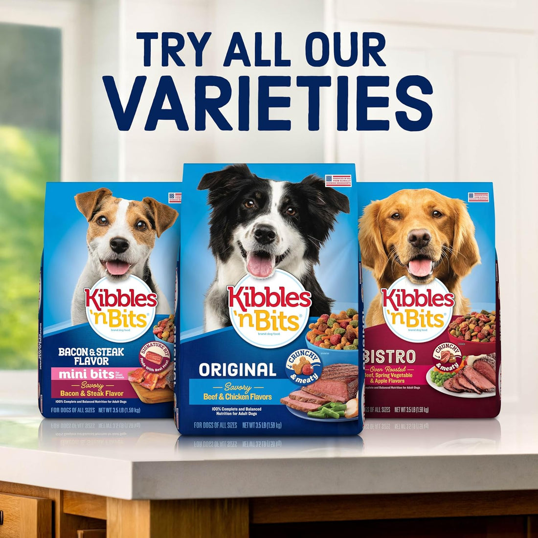 Kibbles 'n Bits Mini Bits Small Breed Dry Dog Food, 3.5 lb. Bag
