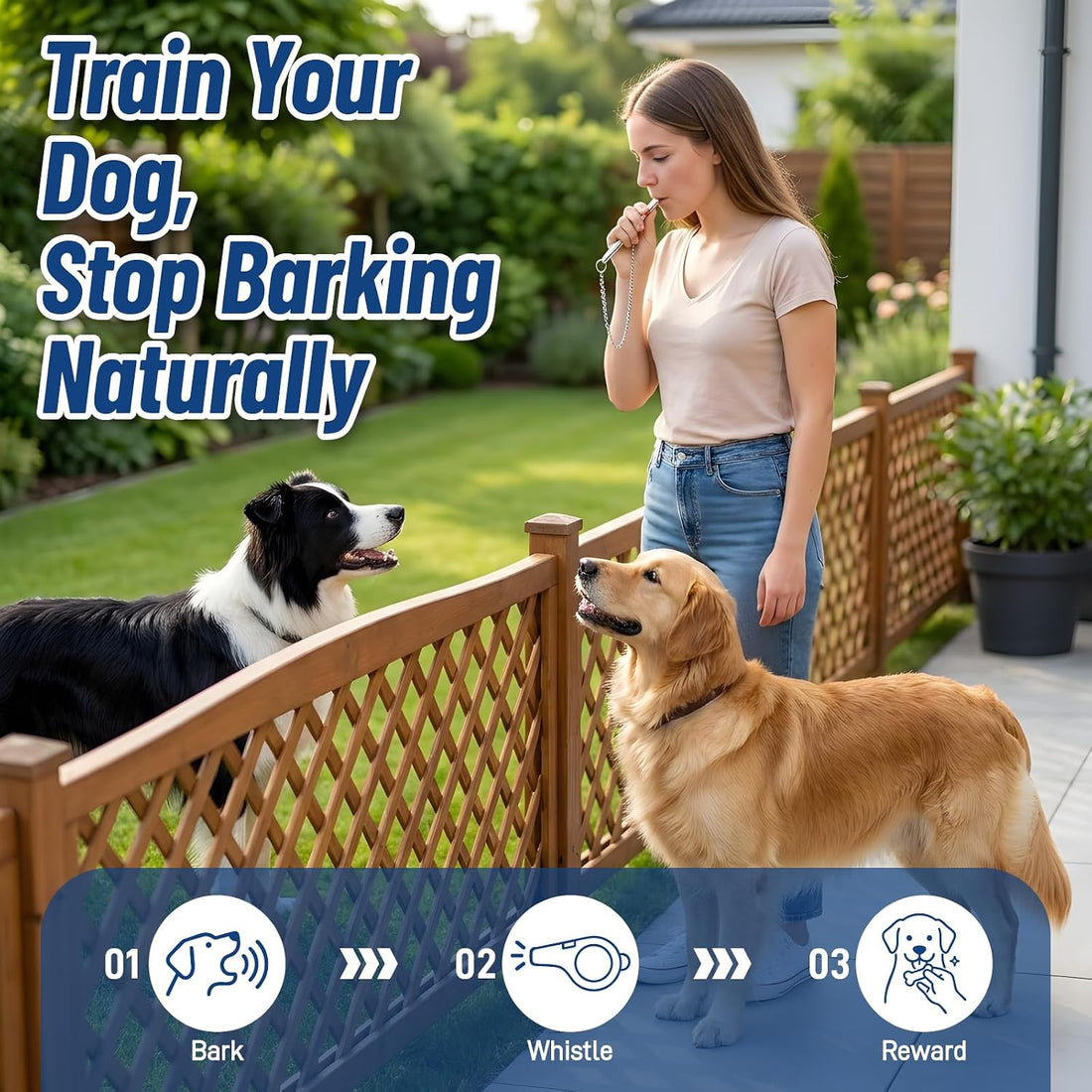 Dog Training Whistle to Stop Barking, Quiet & Adjustable Frequency