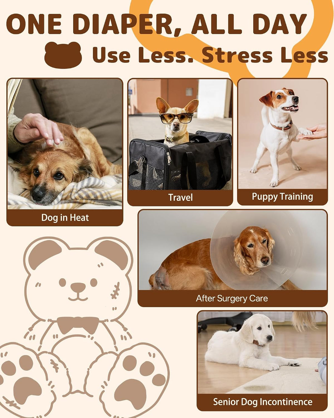Dono Disposable Pull Up Dog Diapers Female