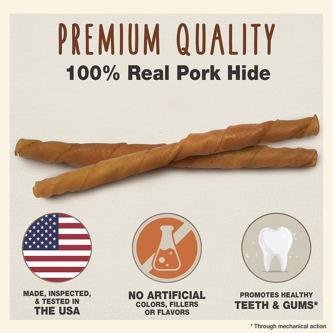 Cadet Gourmet Pork Roll Twists Dog Chews, 5 Count, 10"