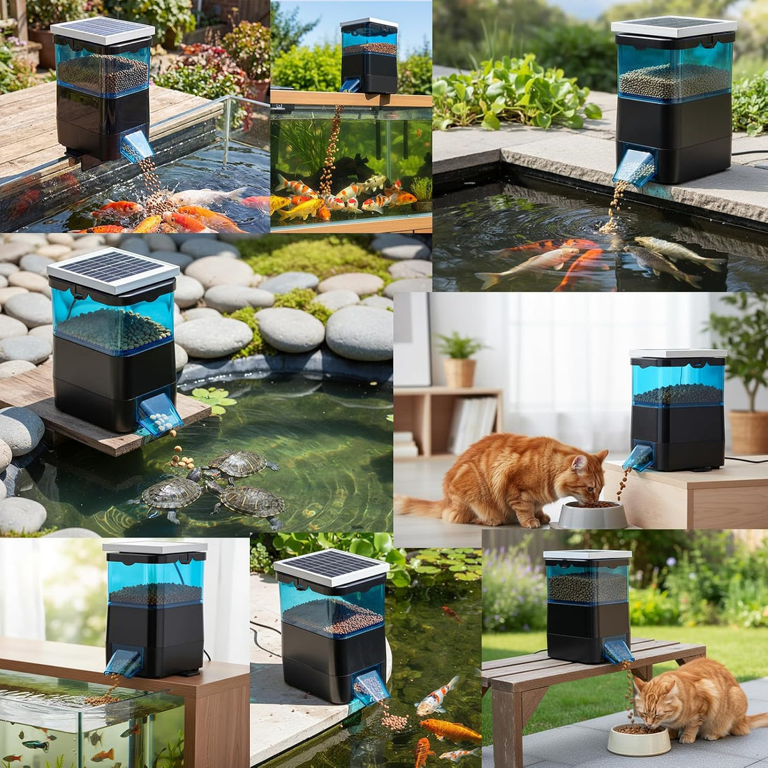 NEWTRY Automatic Pond Fish Feeder