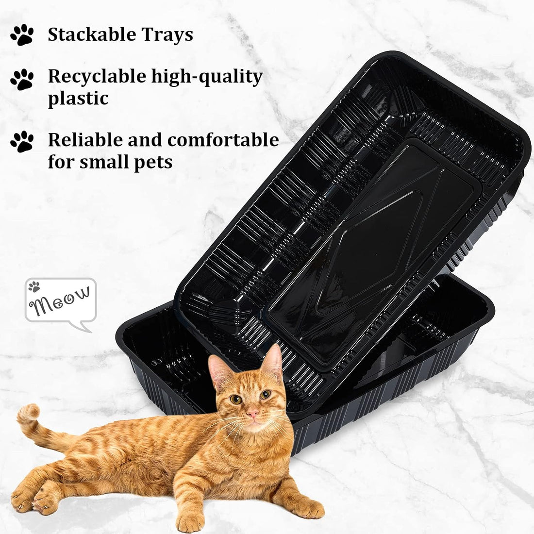 Tessco for you 15 Pcs Disposable Plastic Litter Box for Cats