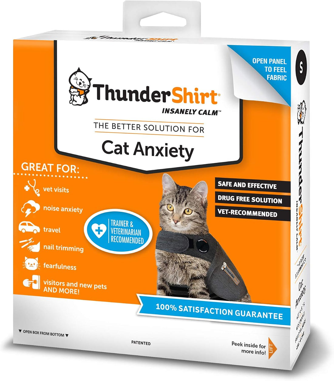 Thundershirt Classic Cat Anxiety Jacket, Heather Gray, Medium, THU-009