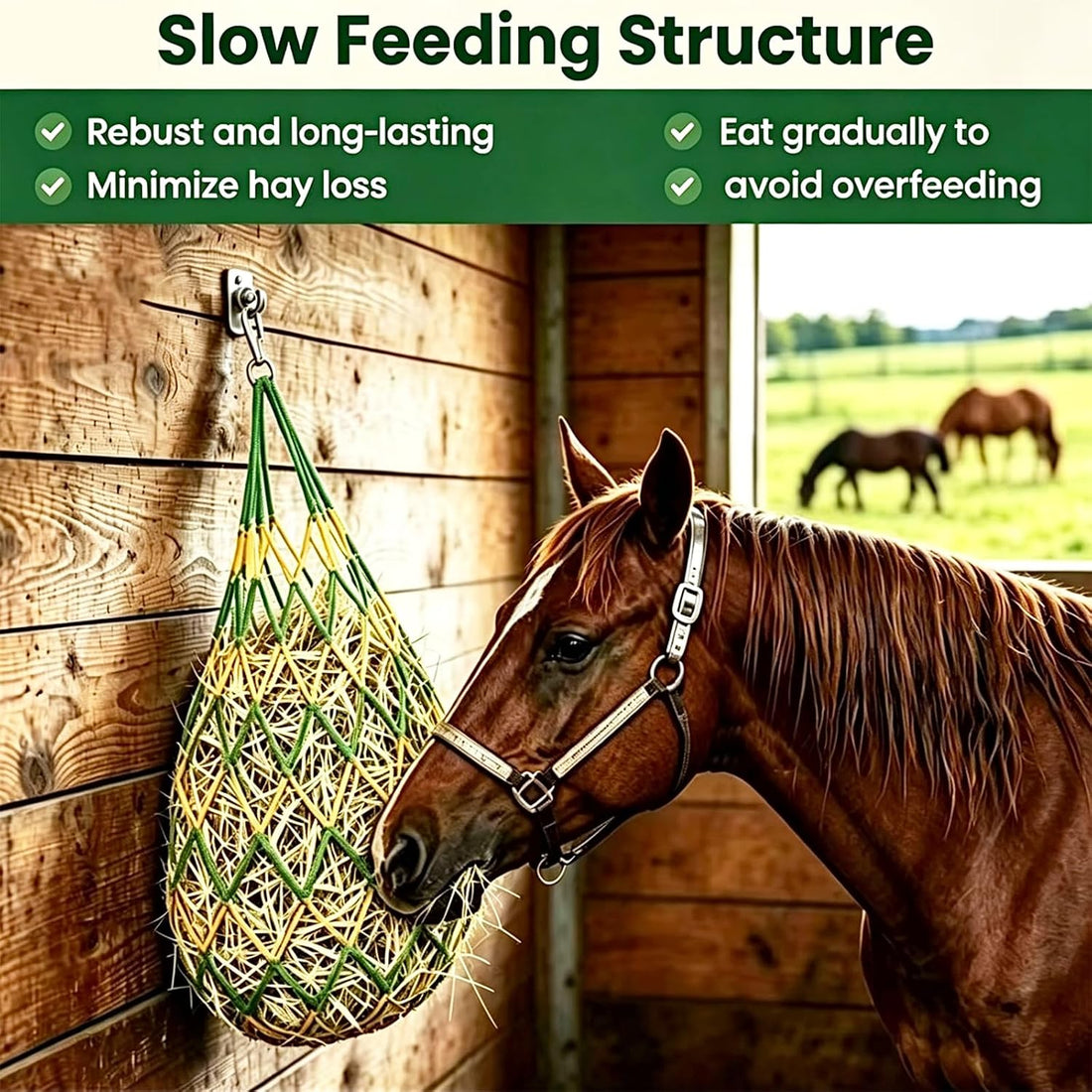 3 PCS Hay Bags for Horses with Carabiners