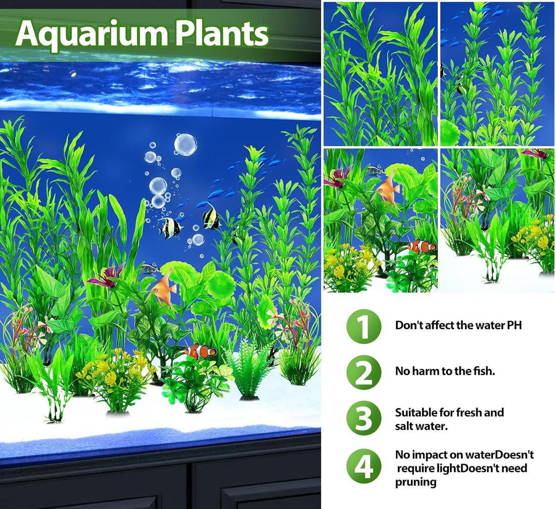 CousDUoBe 12pcs Fish Tank Accessories Aquarium Decorations Green