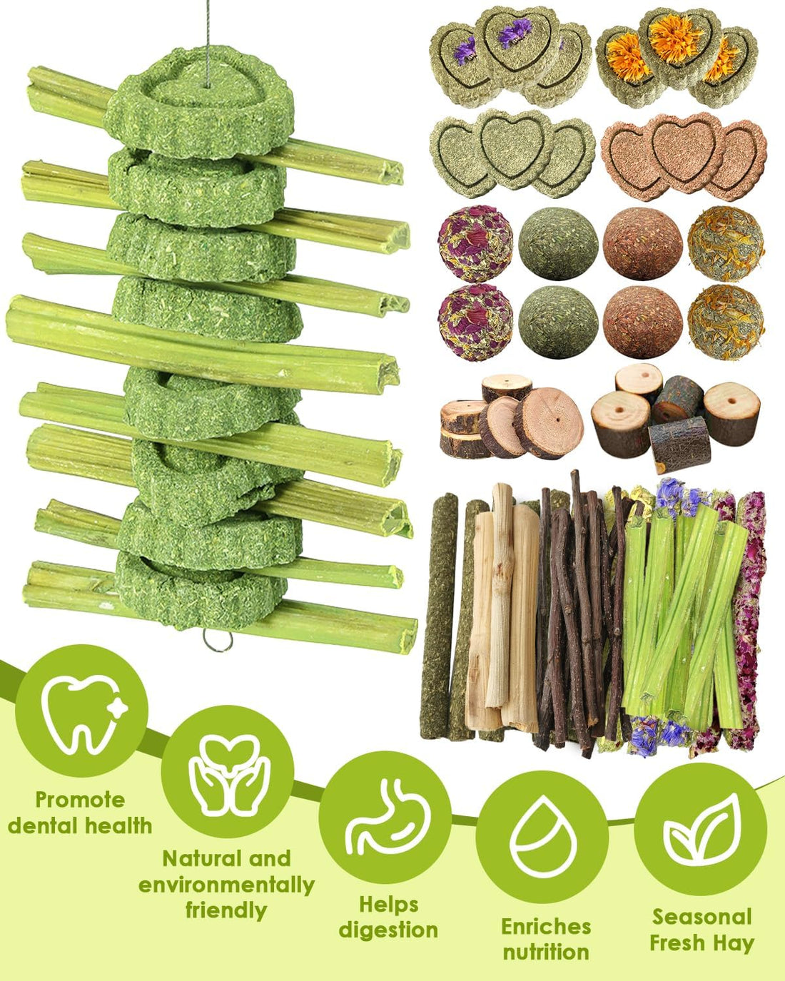 68pcs DIY Rabbit Chew Toys,Rabbit Toy for Bunnies Boredom