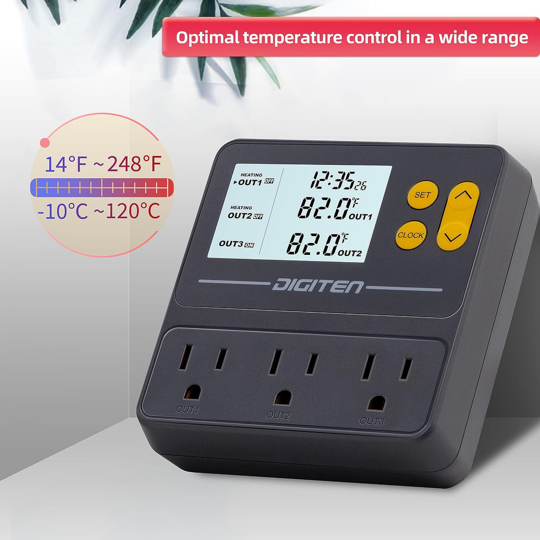 DIGITEN Day-Night Reptile Temperature Controller with Timer