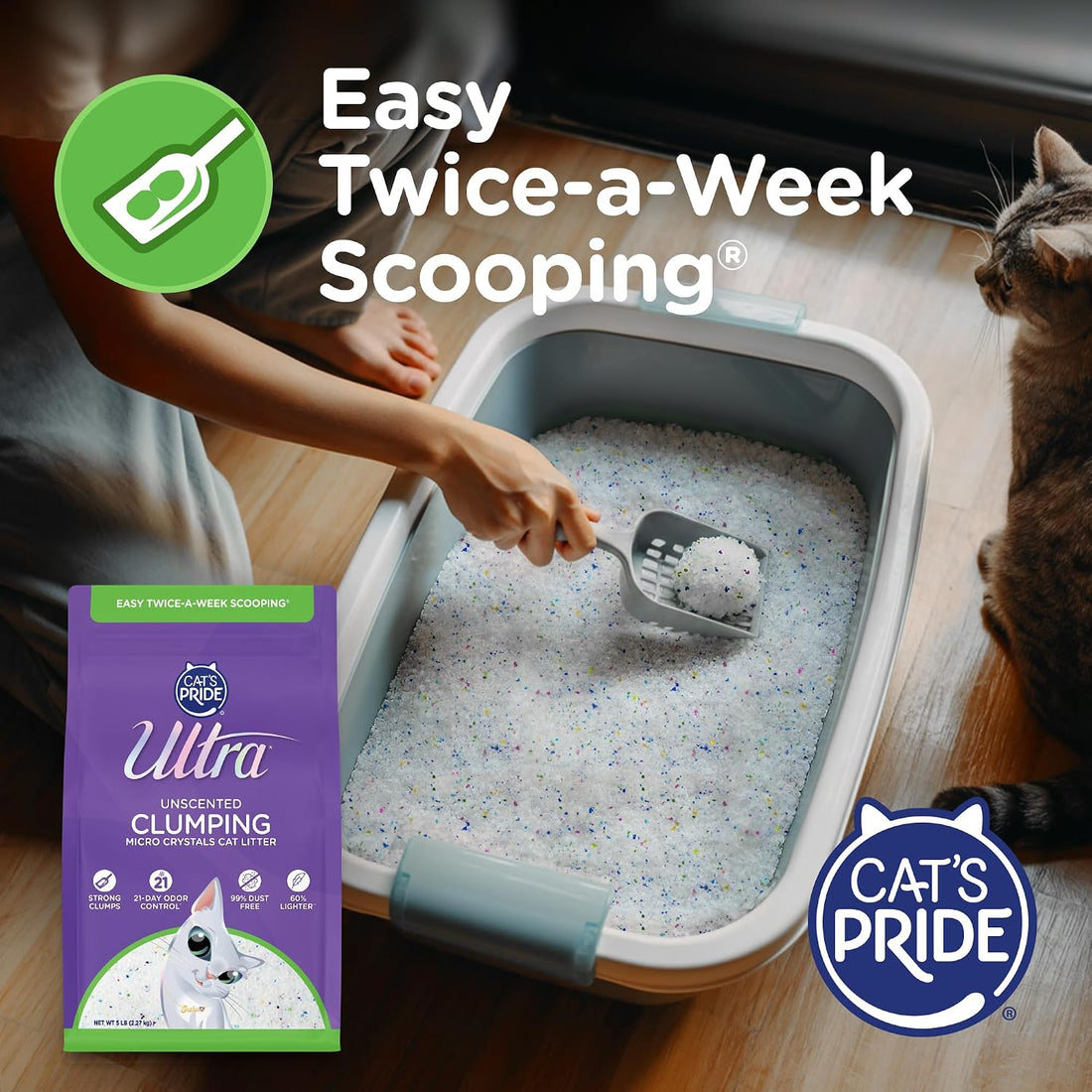 Ultra by Cat's Pride Clumping Micro Crystals Litter, Fragrance Free
