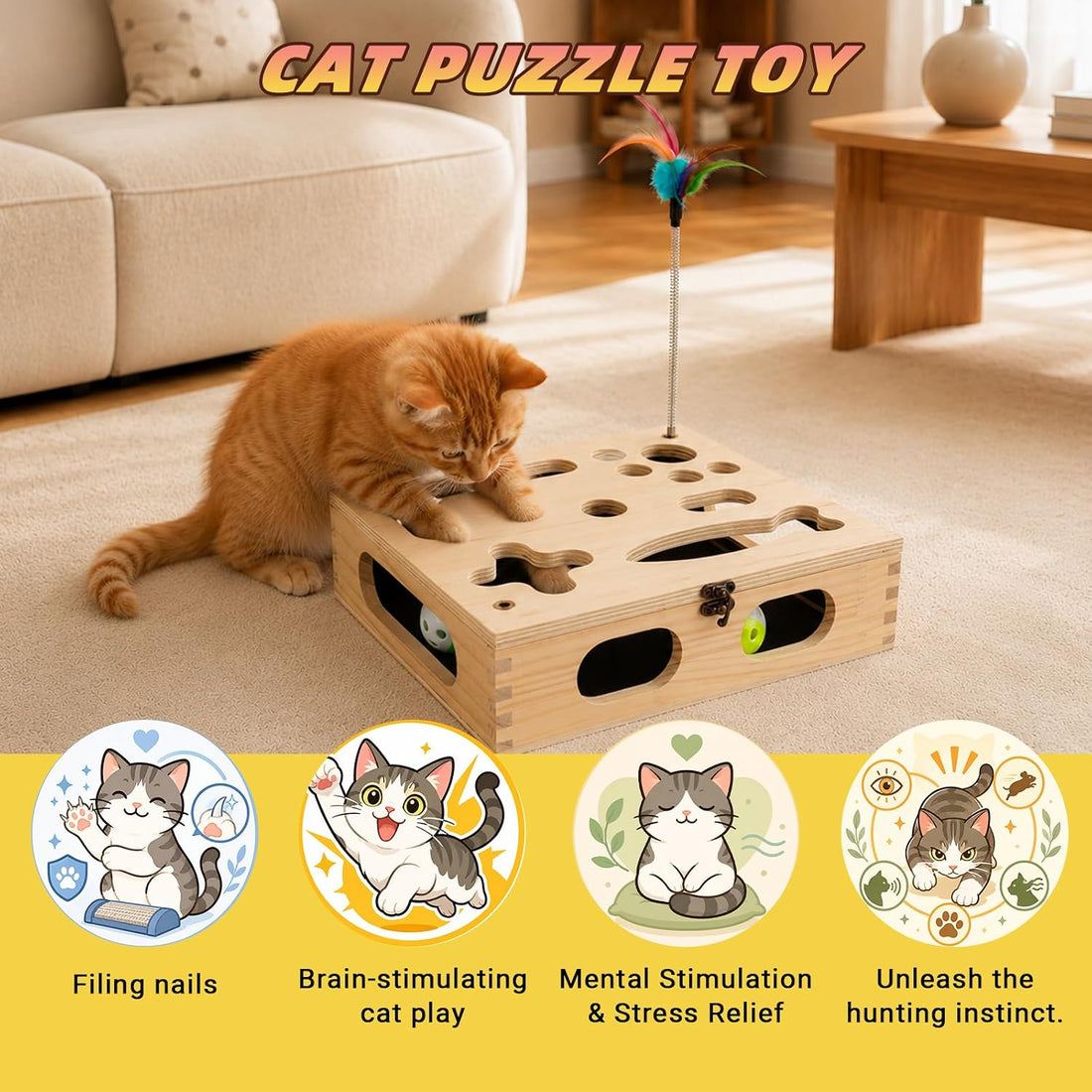 Cat Scratch Puzzle Enrichment Box