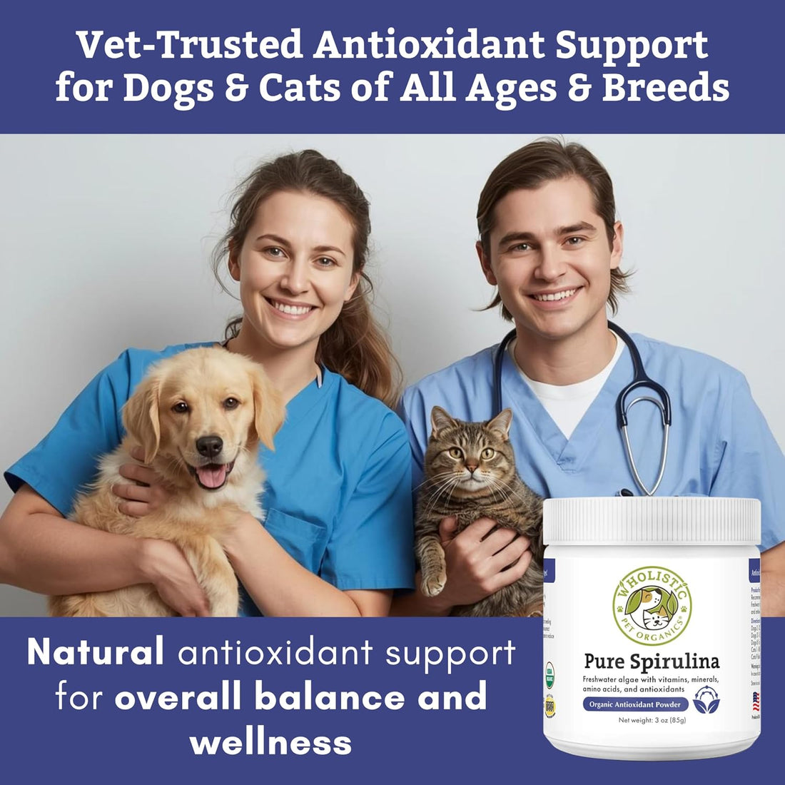 Wholistic Pet Organics Spirulina Powder for Dogs and Cats