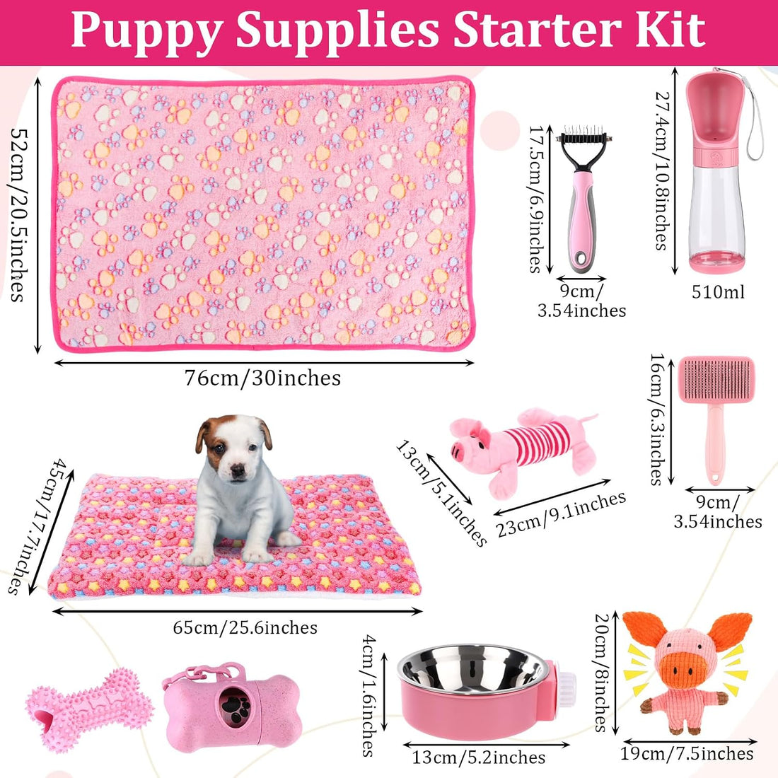 30 Pcs Puppy Starter Kit No Pull Harness Set