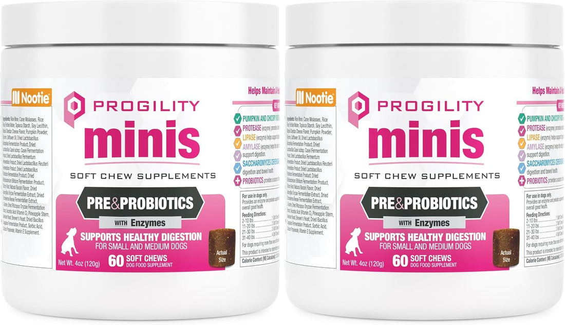 Progility Pre & Probiotics Supplement for Dogs, Digestive Support