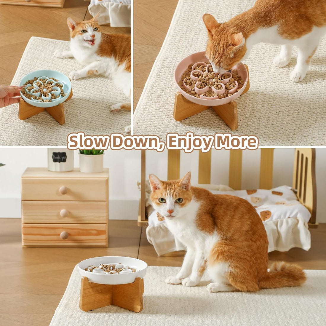 Elevated Slow Feeder Cat Bowl