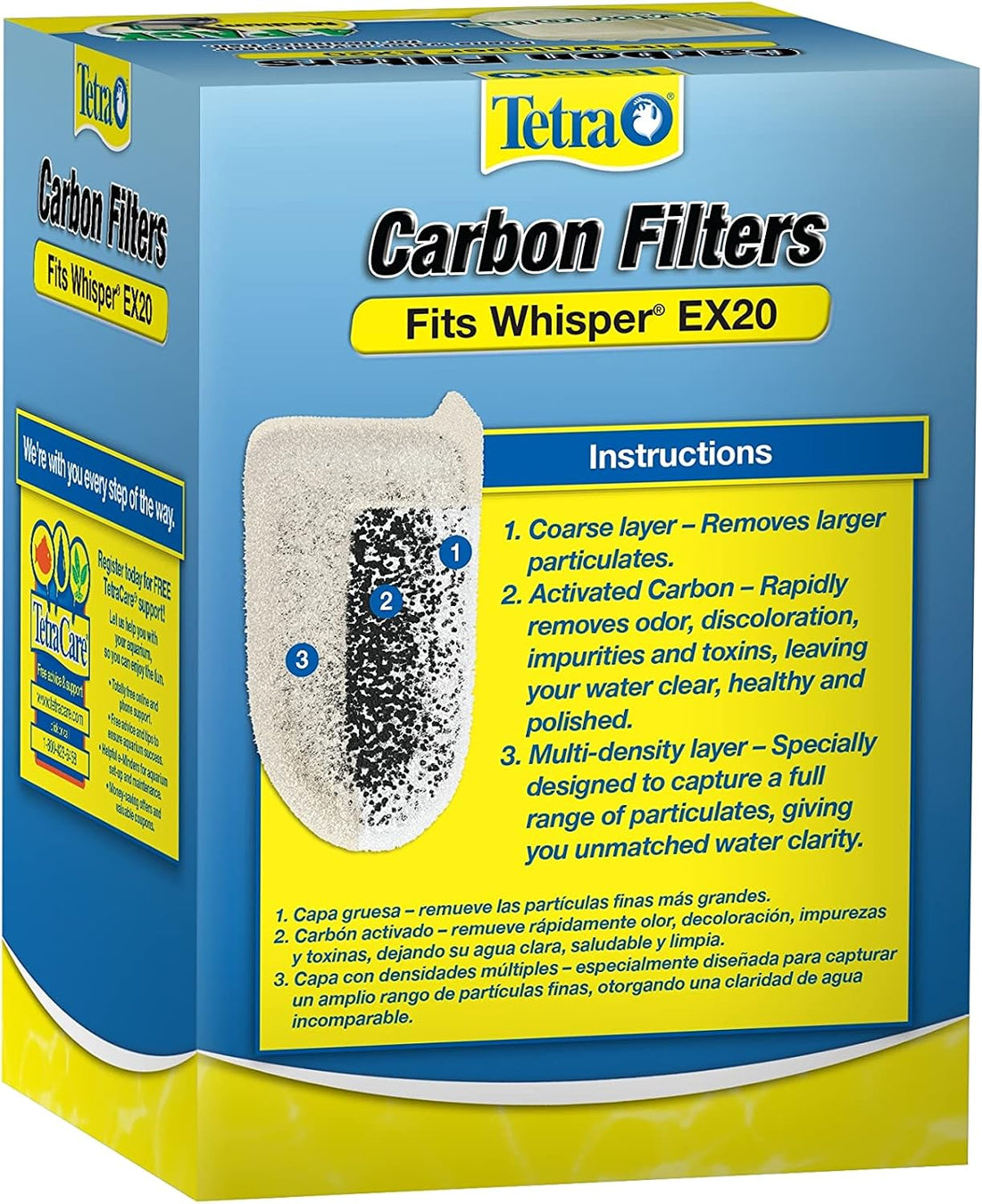 Tetra Whisper EX Carbon Large Round Filter Cartridges, 4 Count