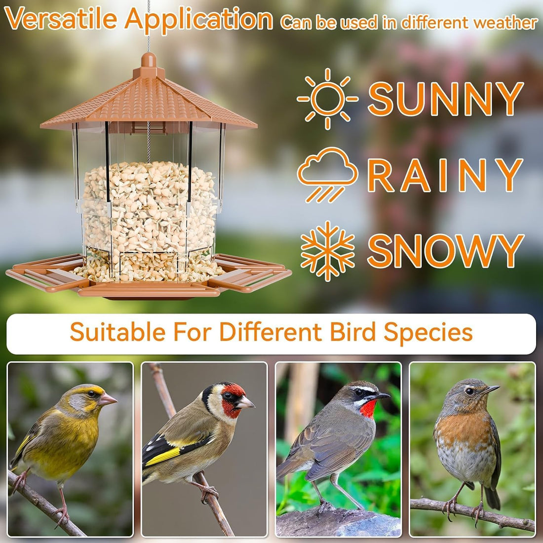 Yieach Hanging Bird Feeder for Outdoors,Large Hopper Squirrel Proof
