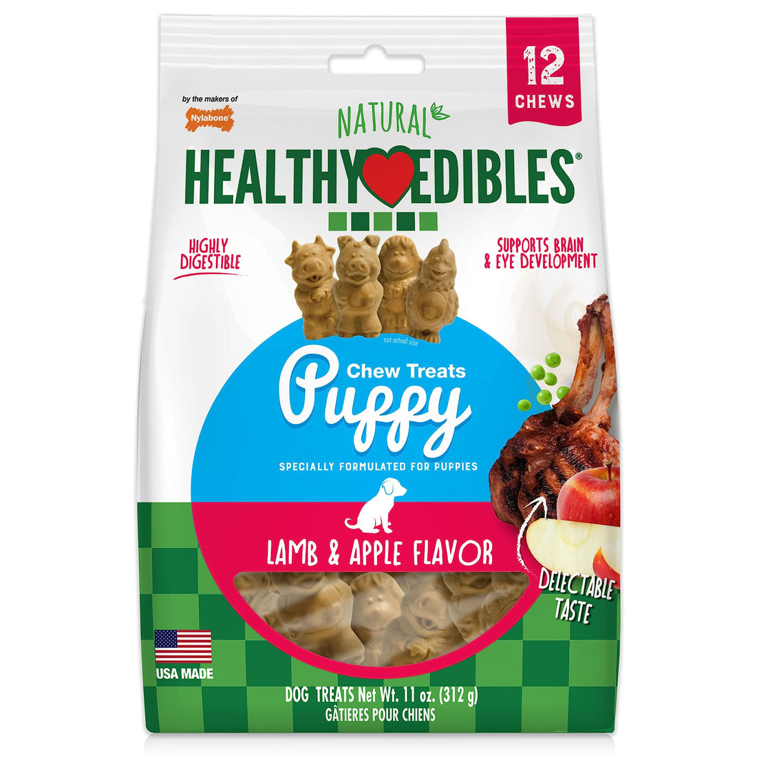 Nylabone Healthy Edibles Natural Puppy Chews Long Lasting Treats