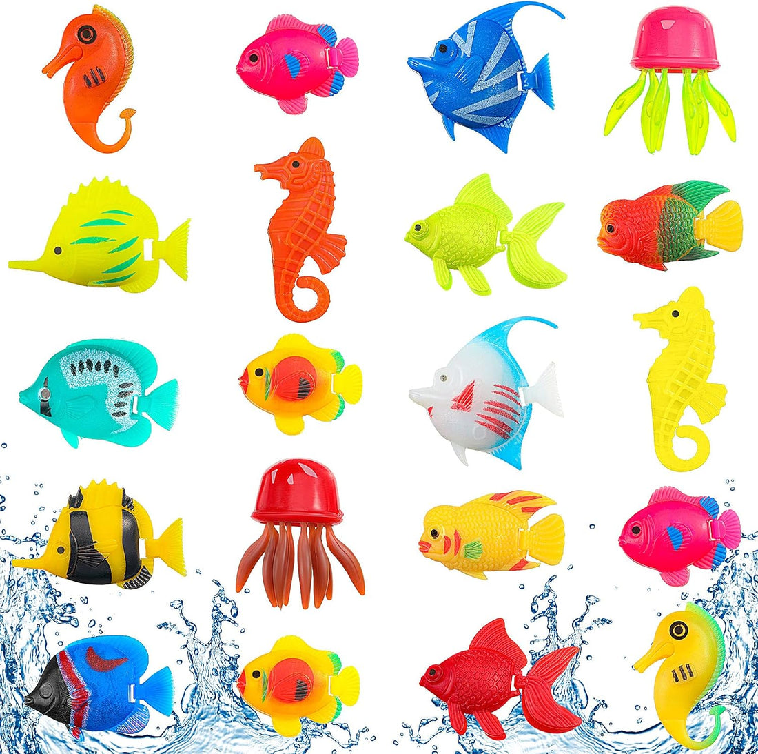 Weewooday 20 Pcs Artificial Moving Fishes Plastic