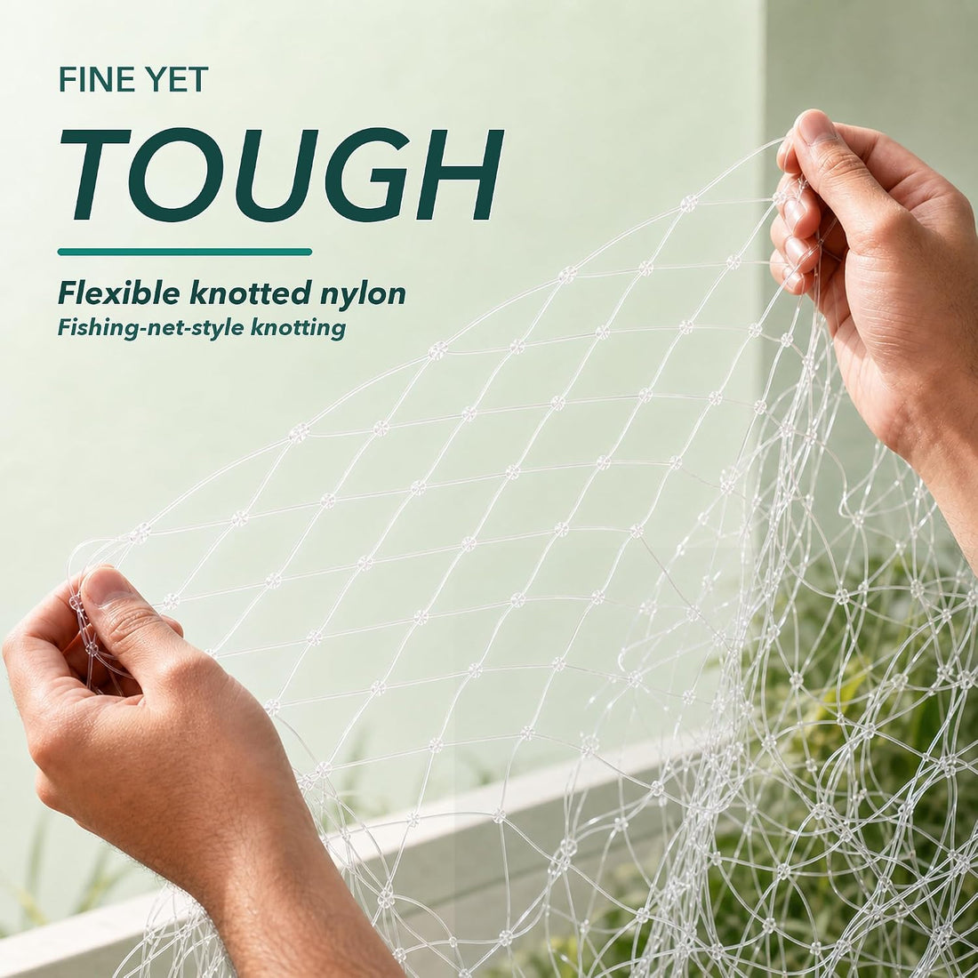 Cat Safety Net for Balconies, White Nylon Mesh for Windows & Railings