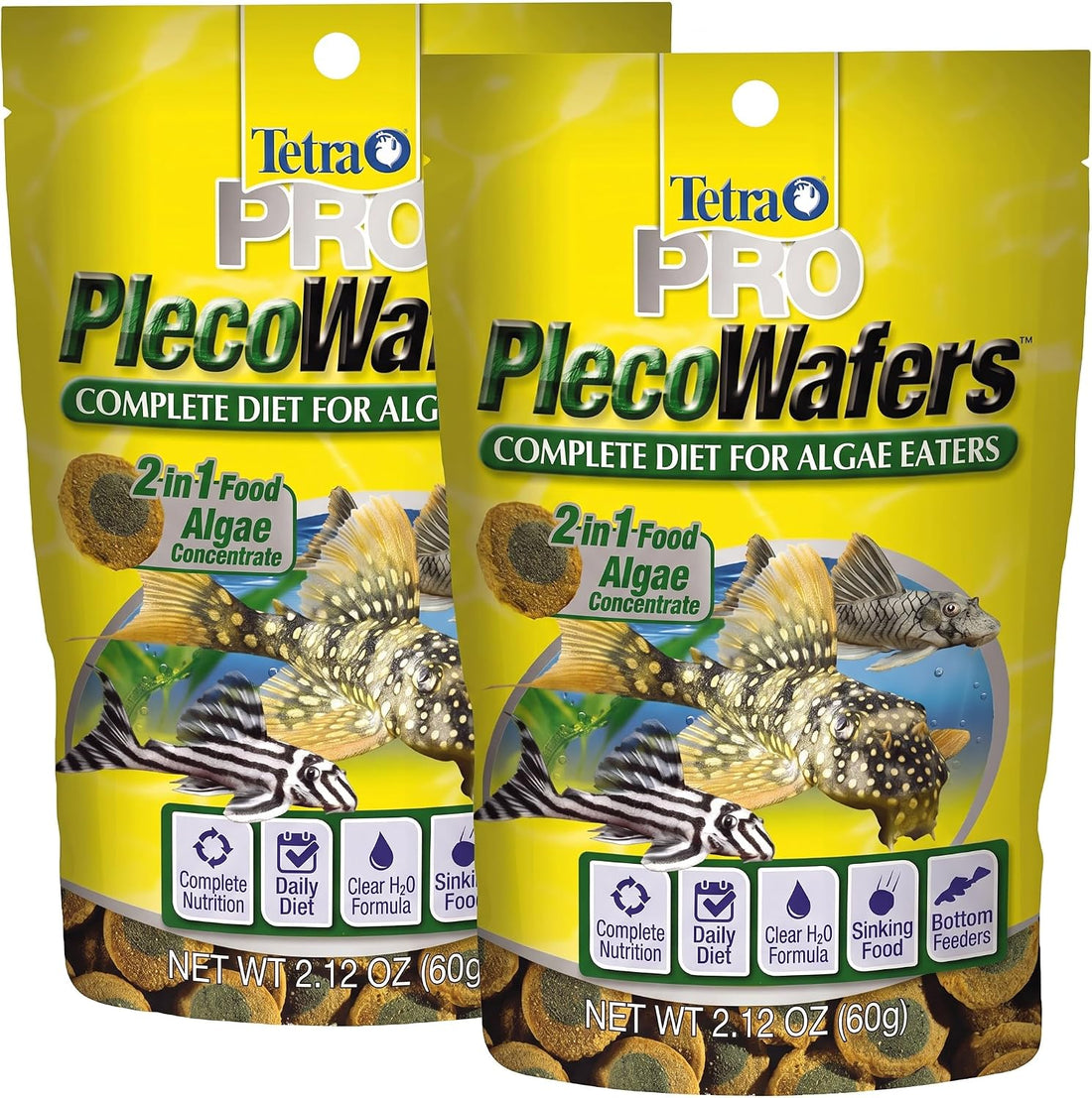 Tetra Pro PlecoWafers Fish Food for Algae-Eaters, 2.12 oz