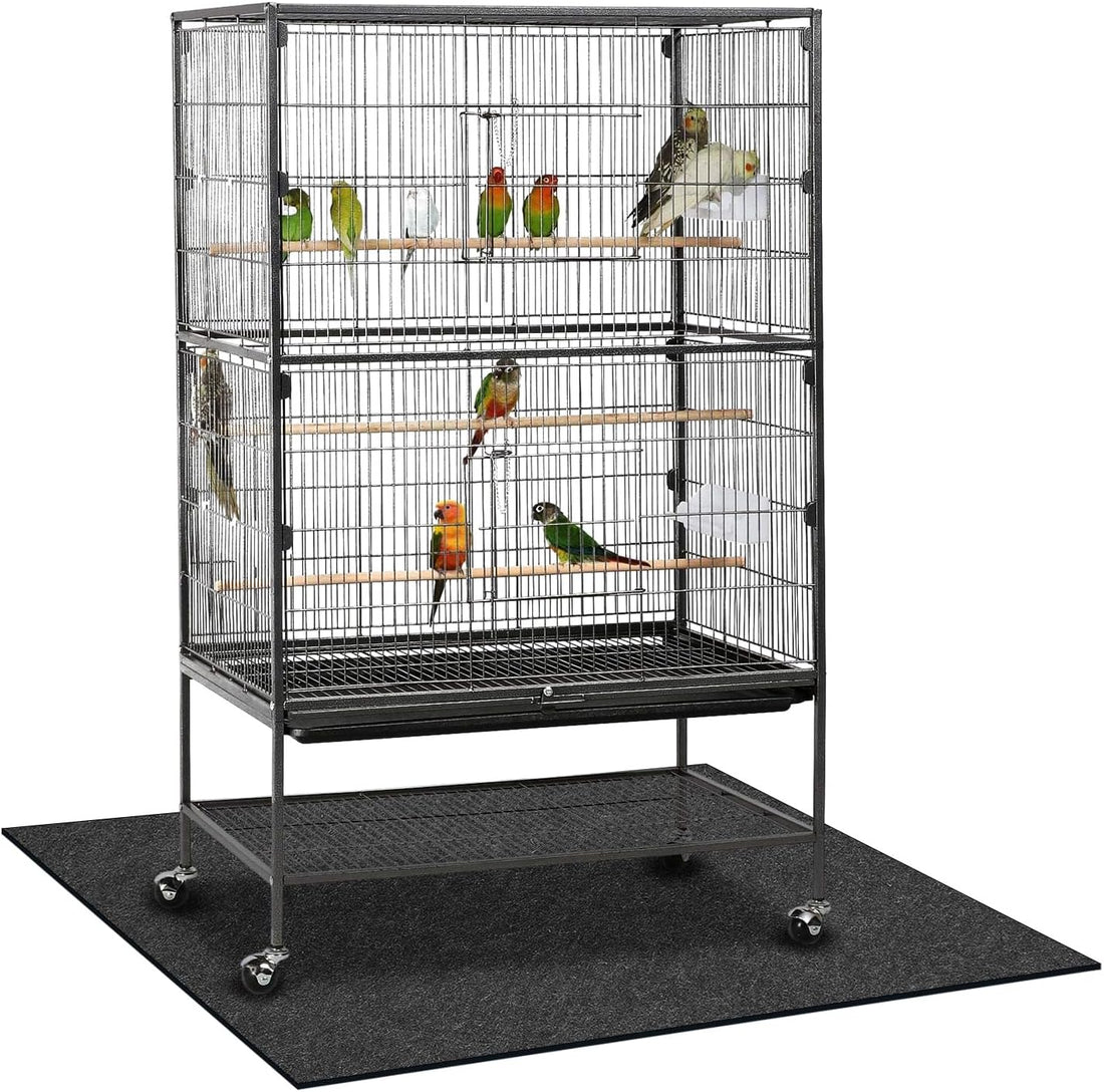 Nuanchu 48 x 48 Inch Large Bird Cage Mat, Under Pet Cage Floor Mat