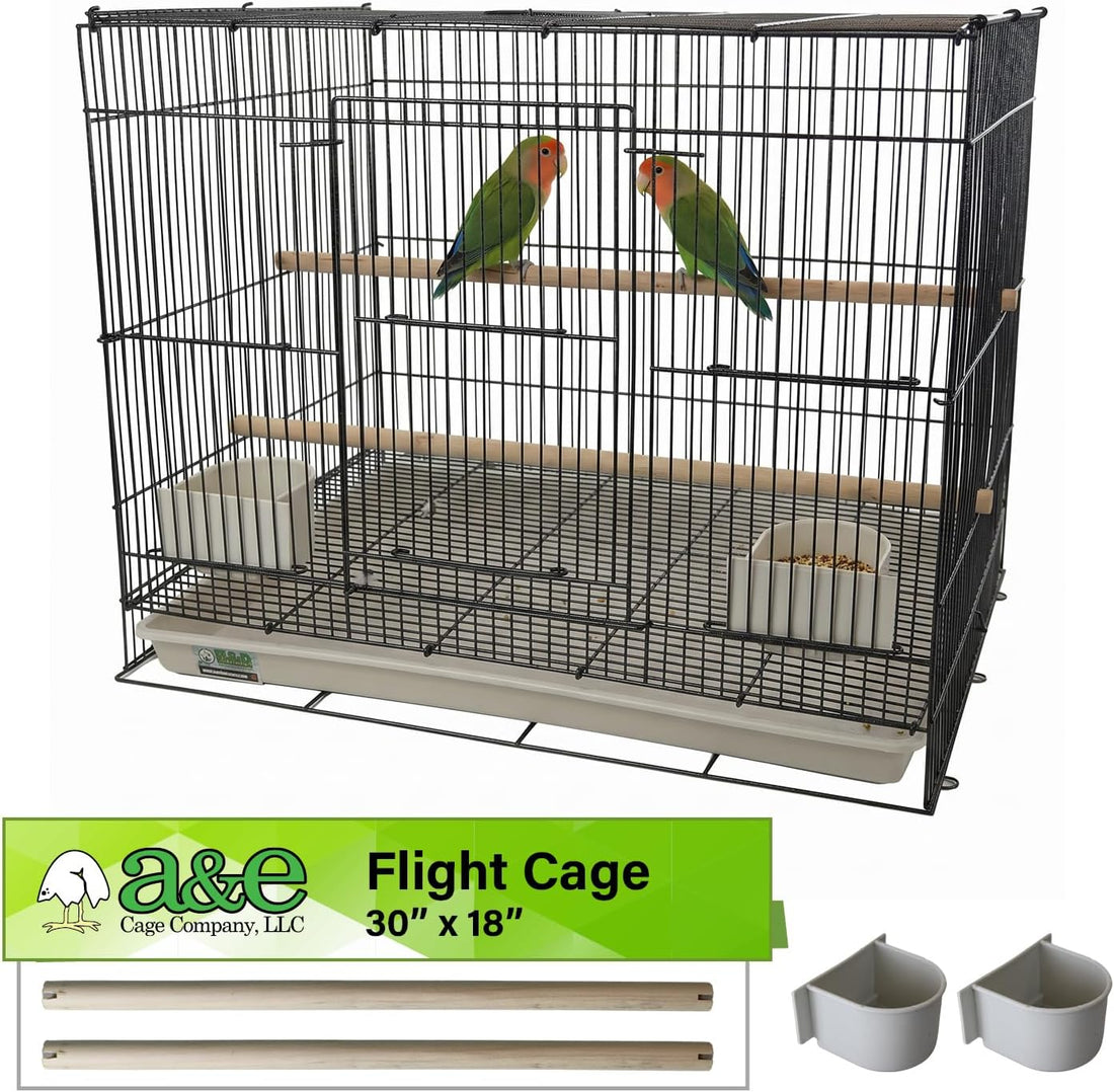 A&E Cage Co 503 Flight Bird Cage for Finches & Parakeets, 24"x16"x16"