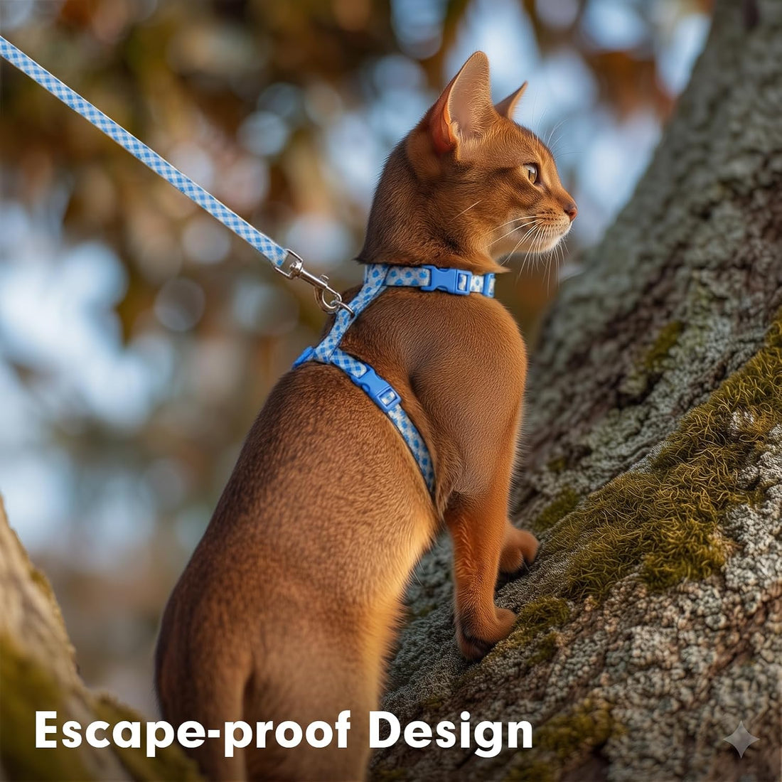 azuza Cat Harness and Leash Set, Escape Proof for Safe Walking
