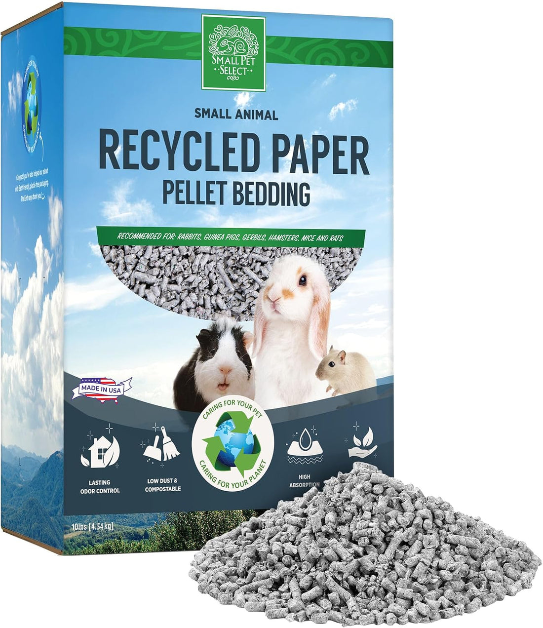 Small Pet Select Recycled Paper Pellet Bedding & Litter, Rabbits