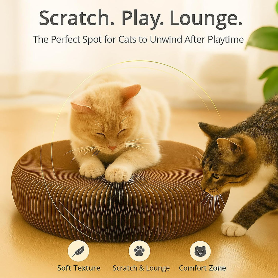 Interactive Cat Toy, Kitty Curls Cat Scratcher