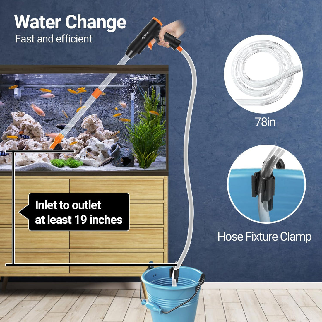 Yaubay 132GPH Manual Aquarium Gravel Cleaner