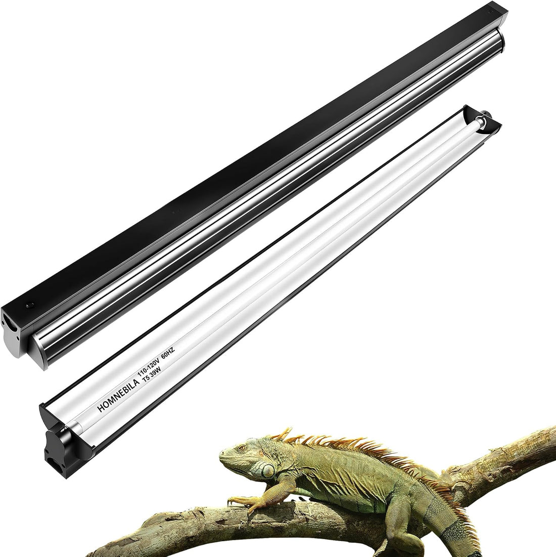 T5 10.0 UVB Reptile Light Fixture, 24W 22" for Bearded Dragon