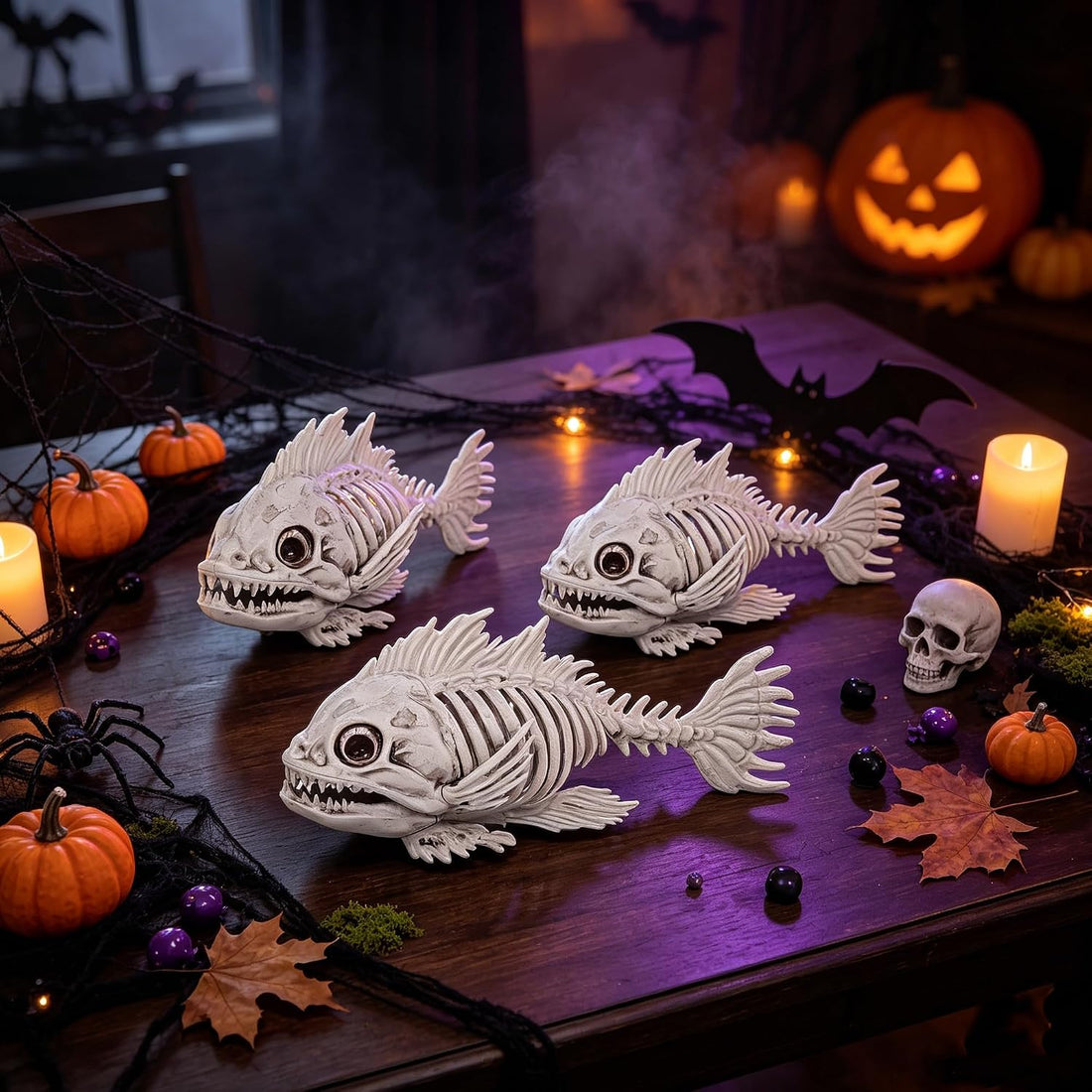 DR.DUDU 3 Pack Halloween Skeleton Decor Halloween Fish Tank