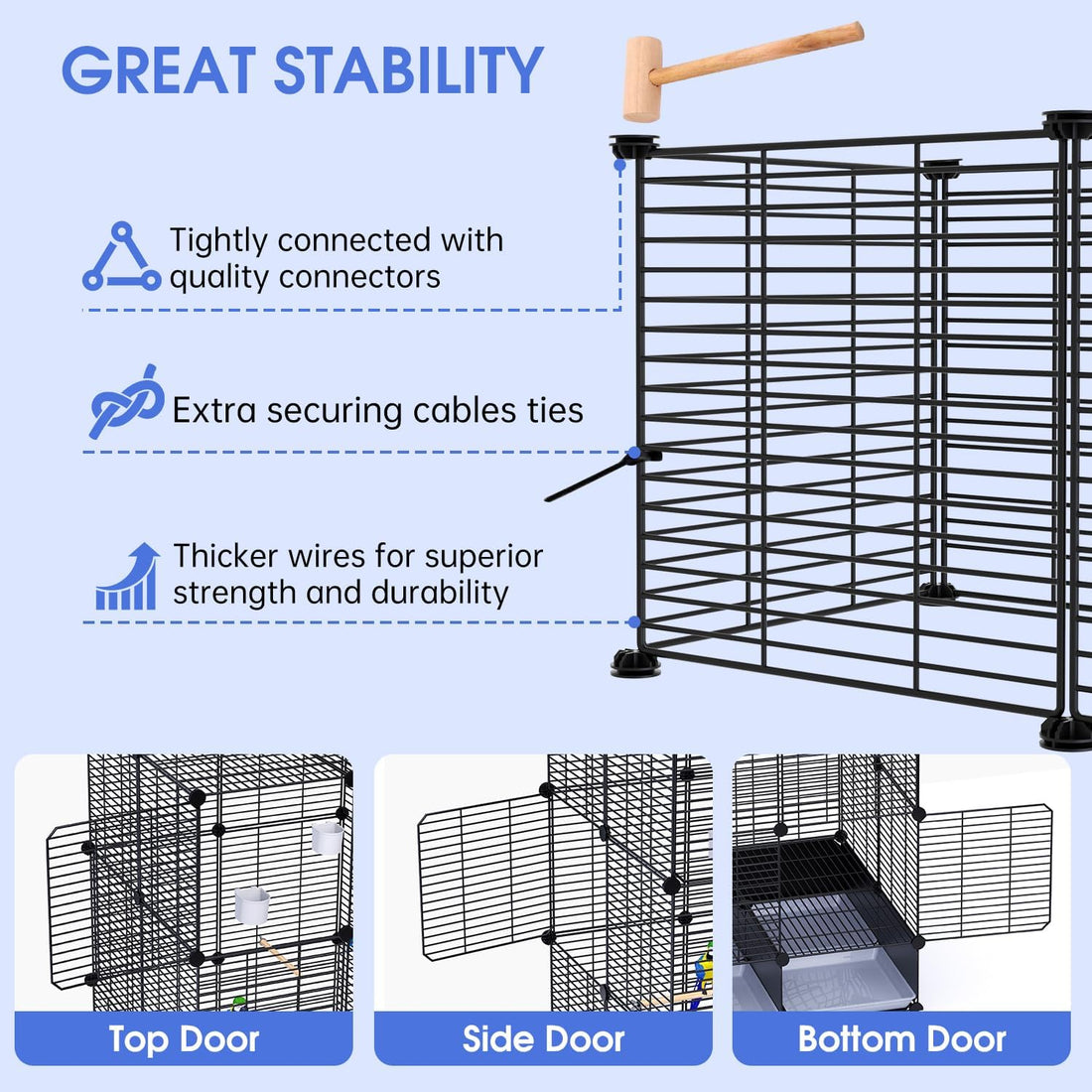 Flight Bird Cage, Large Metal Parakeet Cage with Wheels