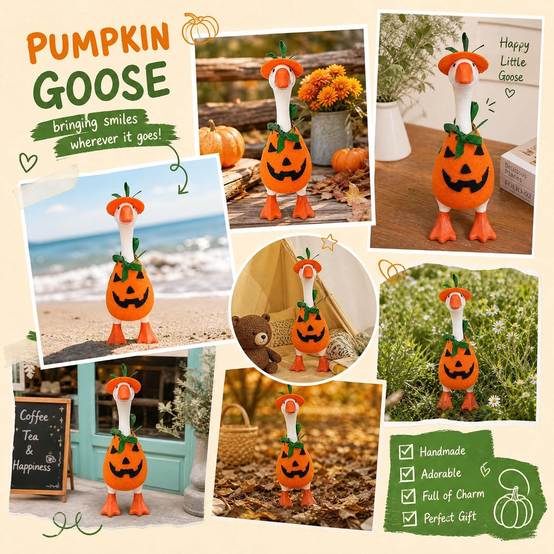 Halloween Pumpkin Clothes for 7 Inch Desk Goose