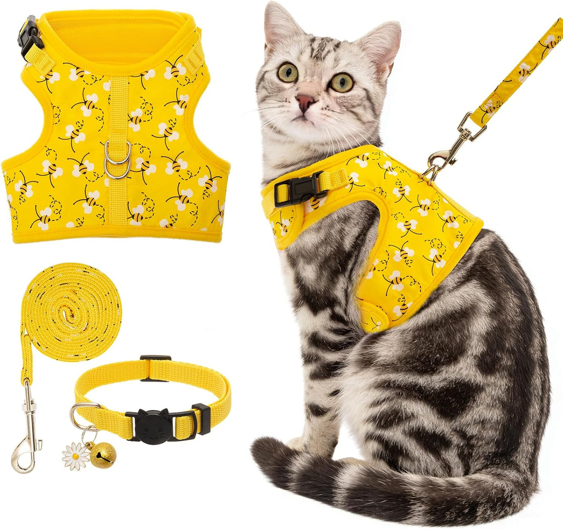 BINGPET Cat Harness and Leash Set, Escape Proof and Adjustable