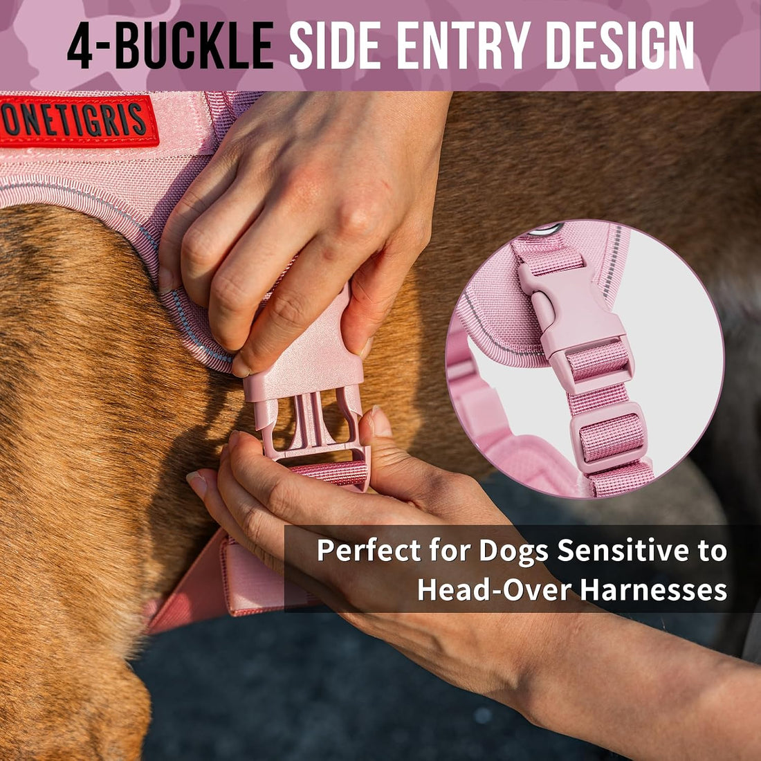 OneTigris No Pull Tactical Dog Harness for Medium Large Dogs