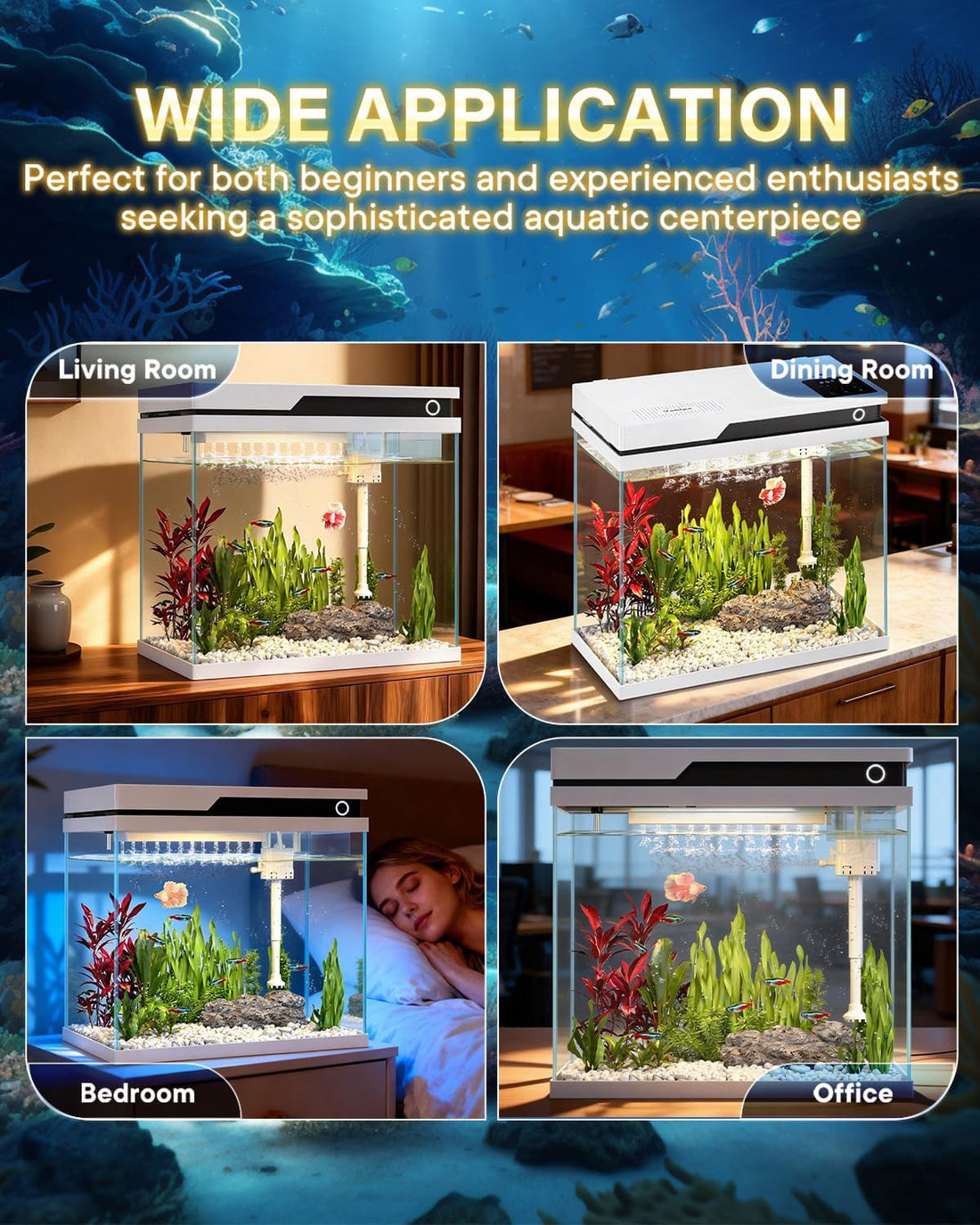 Fish Tank, Smart Fish Aquarium Kit 7 Gallon