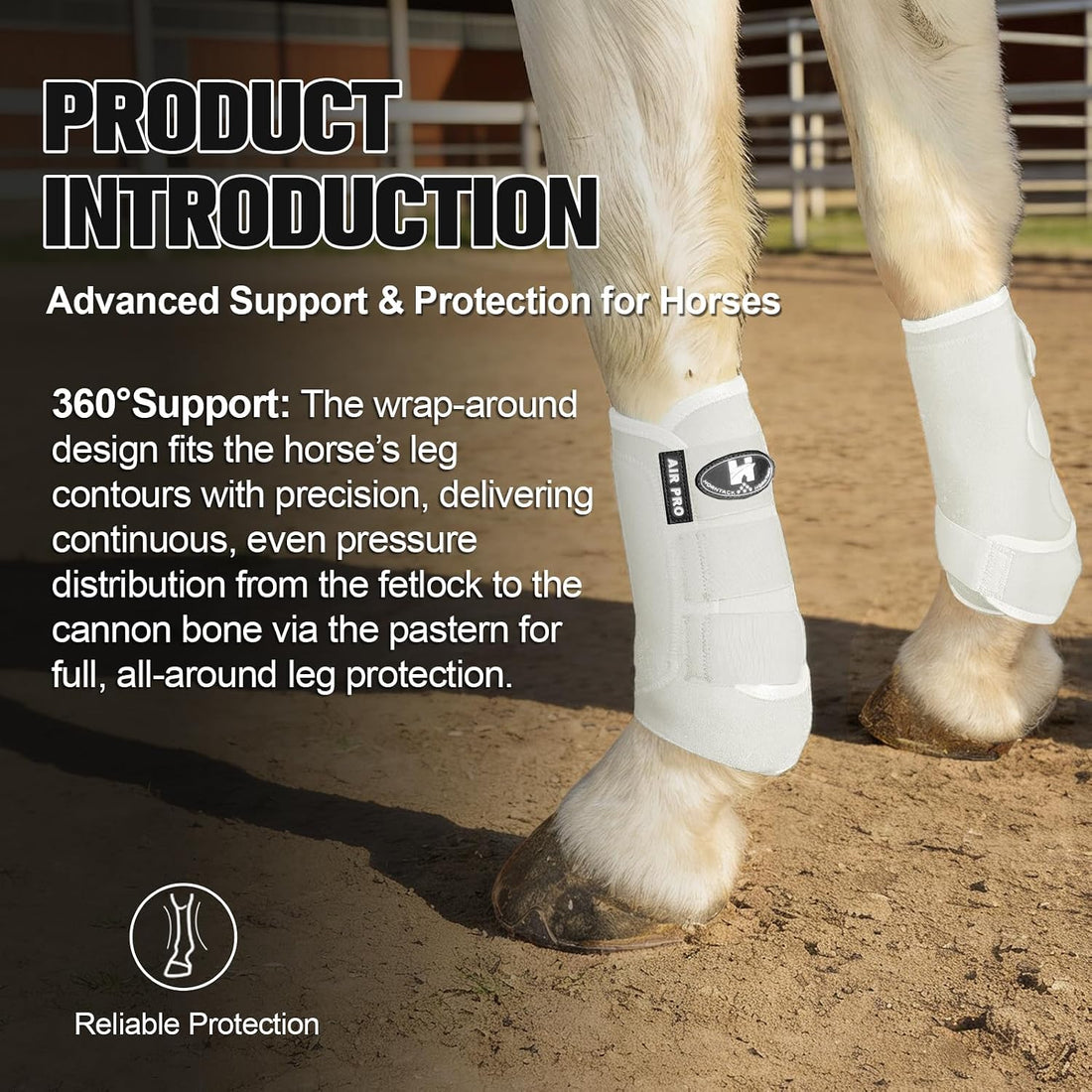 1 Pair Splint Boots for Horses Outdoor Sports(White, Medium)