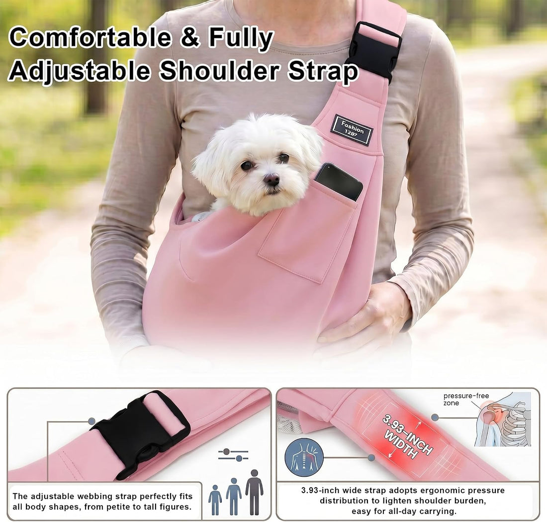Adjustable Pet Sling Carrier, Anti-Escape Bag for Small Dogs & Cats