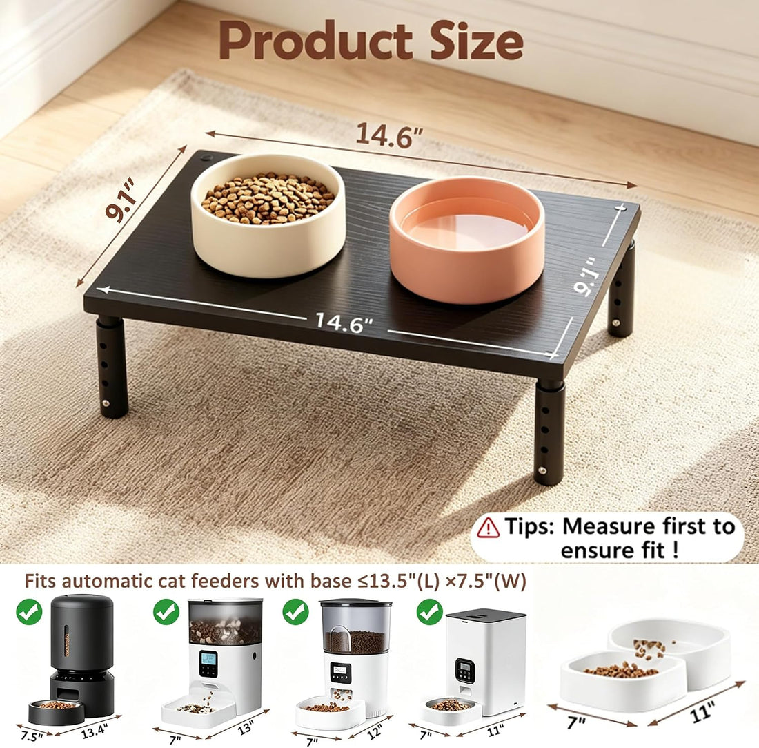 OPNICE Adjustable Cat Food Stand