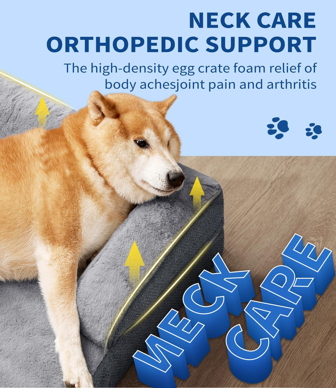 Made4pet Dog Bed Orthopedic, Dog Sofa for Small Dogs Supportive Foam